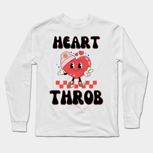 Retro Heart Throb happy Heart Valentines Day Girl boy women Long Sleeve T-Shirt